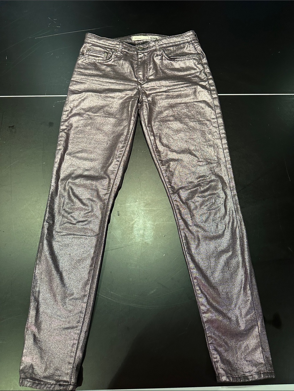 Lovers + Friends Metallic Purple Straight Leg Jeans - Picture 2 of 3